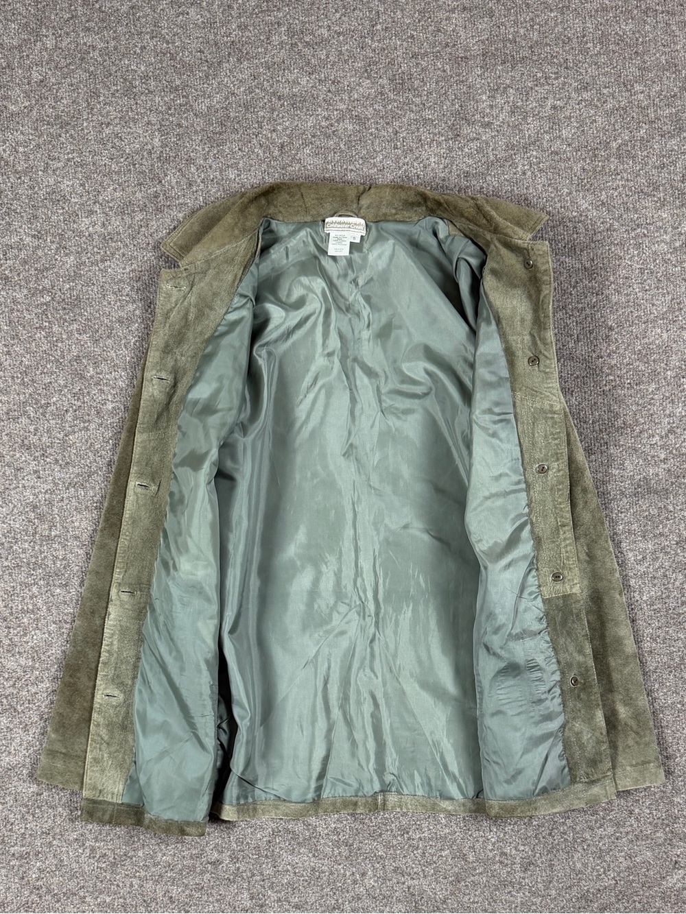 Vintage Coldwater Creek Green Suede Leather Button Front Jacket Women’s S‎ Y2K - Picture 4 of 9